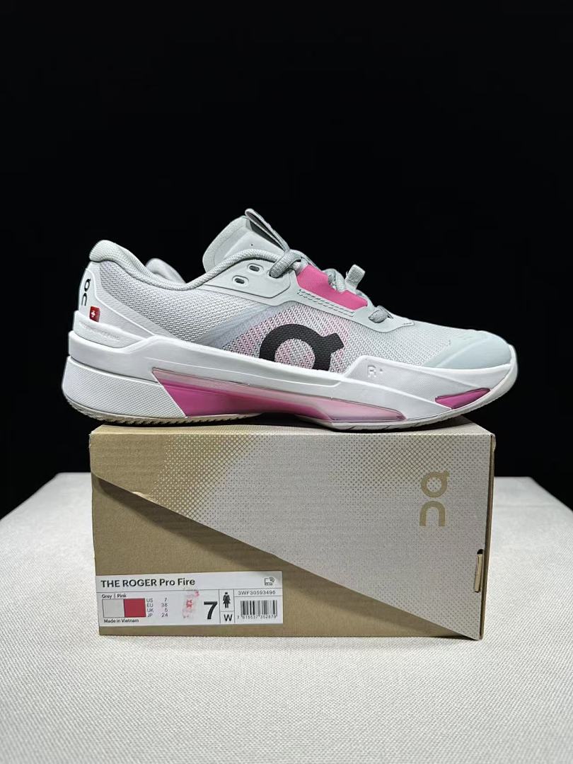 On The Roger Pro Fire Clay Grey Blue Tennis Shoes