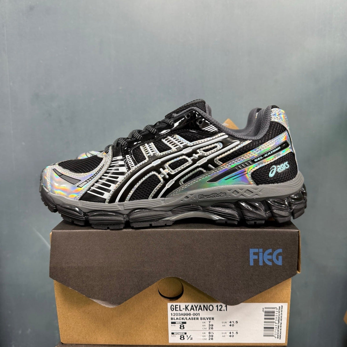 ASICS GEL-Kayano 12.1 Black Laser Silver Sneakers