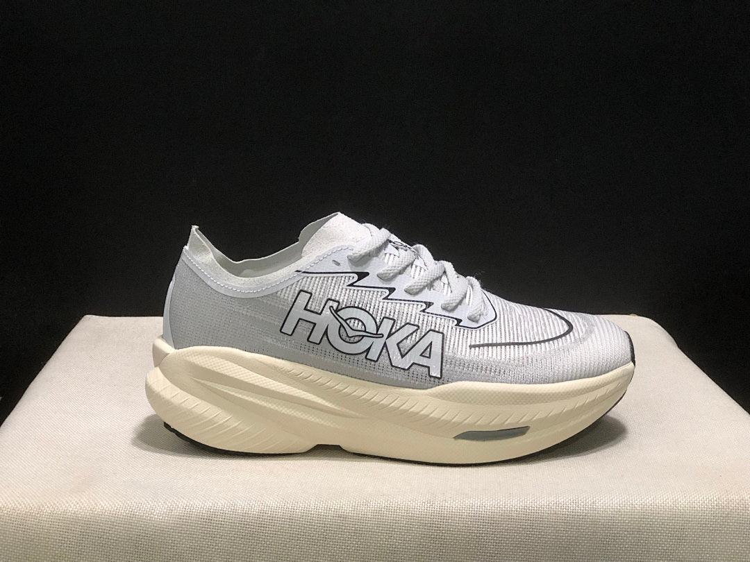 HOKA Mach X 2 Running Shoes in White and Gray