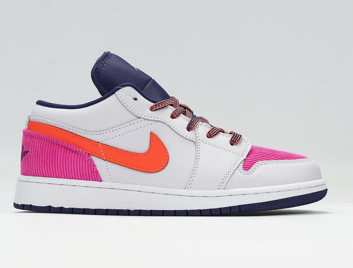 Nike Air Force 1 Low Sneakers, White Pink Orange 554723-502