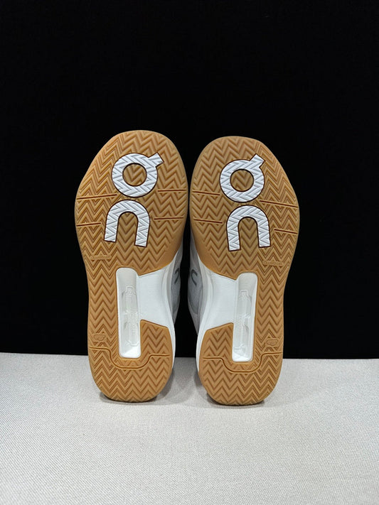 On THE ROGER Advantage Pro Tennis Shoes, Grey and Orange