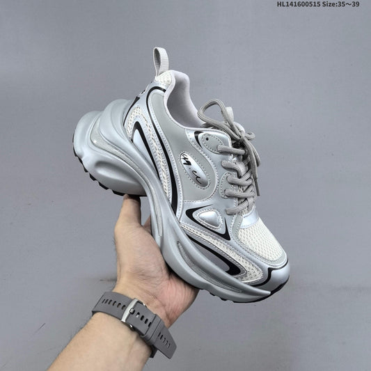 GG-CC G23X4317B Chunky Platform Sneakers, Silver and White