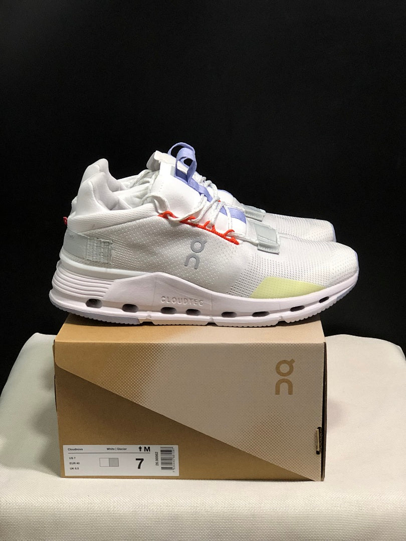 On Cloudnova 1 Sneakers White Glacier Grey