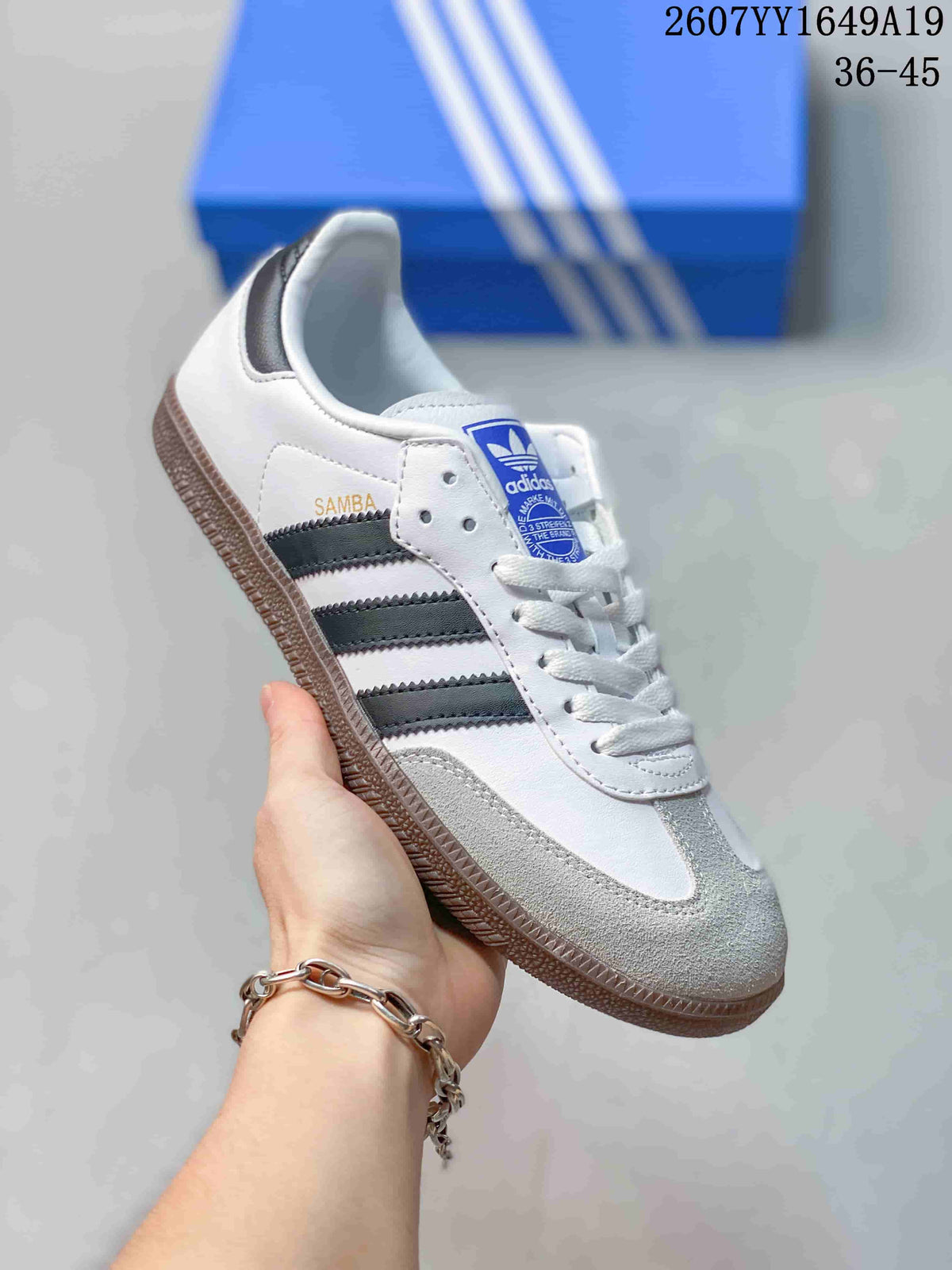 adidas Samba Low-Top Sneakers White Black Gum Sole 2607YY1649A19
