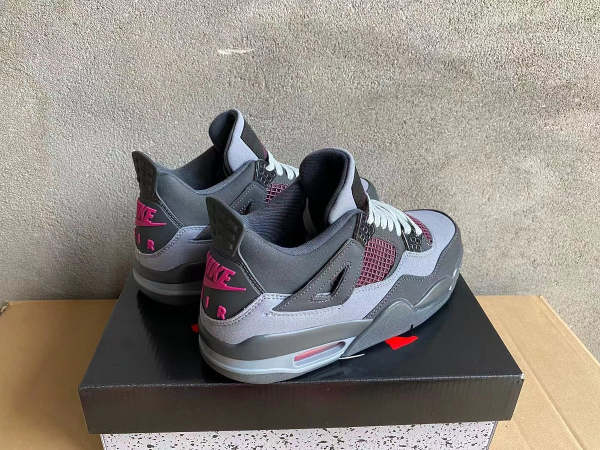Air Jordan 4 Gray and Pink Sneakers