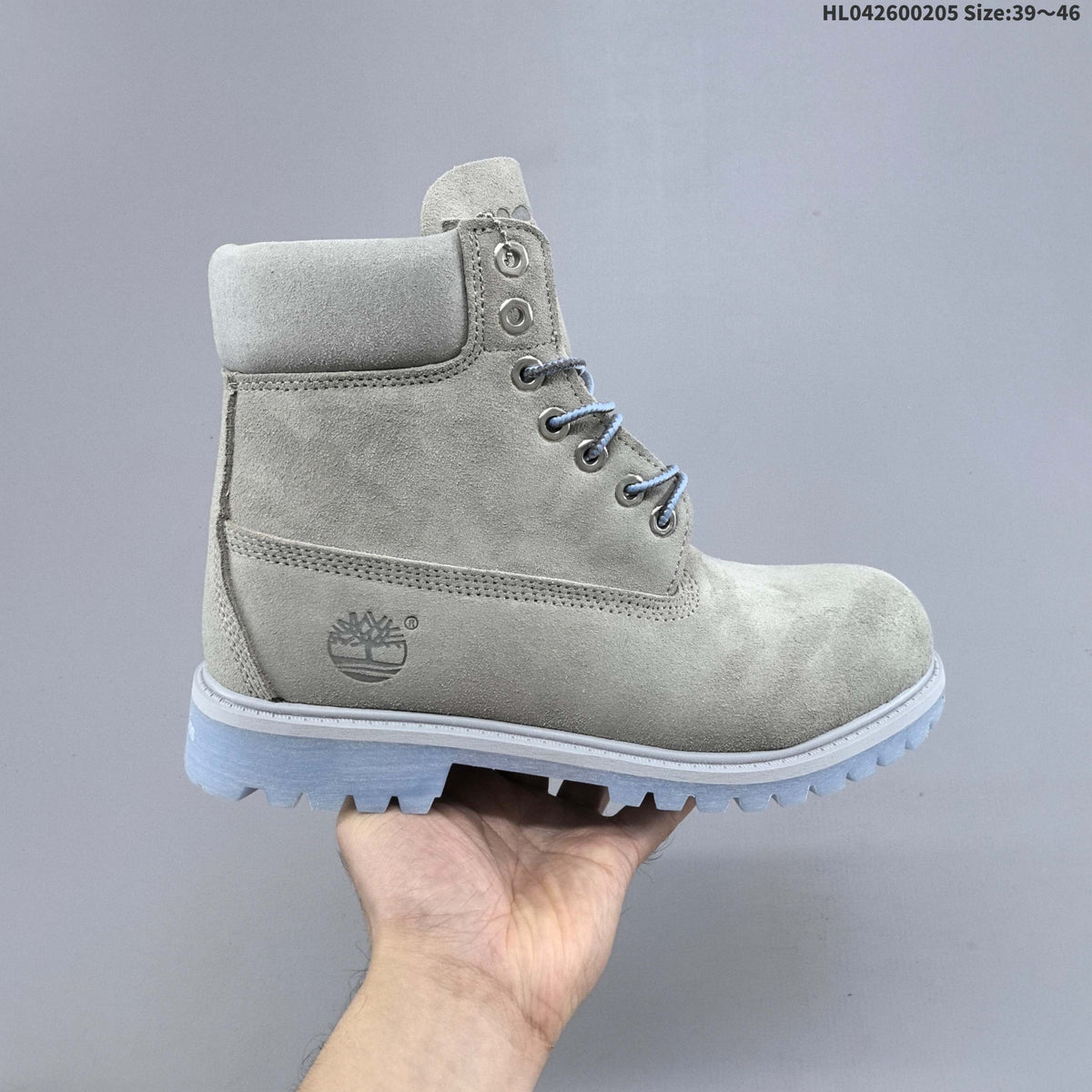 Timberland 6-Inch Lace-Up Boots in Gray Suede