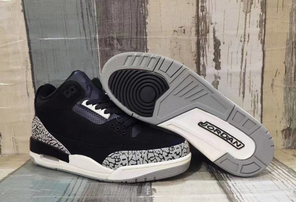 Jordan 3 Black and Sail Low-Top Sneakers
