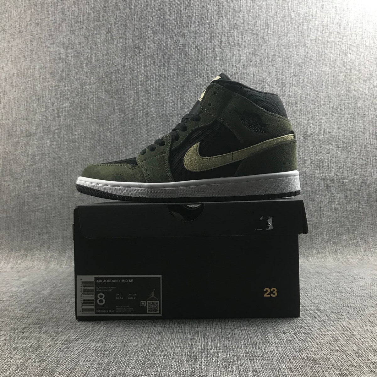 Air Jordan 1 Mid Sneakers Olive Green BQ6472-030
