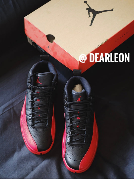 Jordan Air Jordan 12 Retro Flu Game Black Red Sneakers