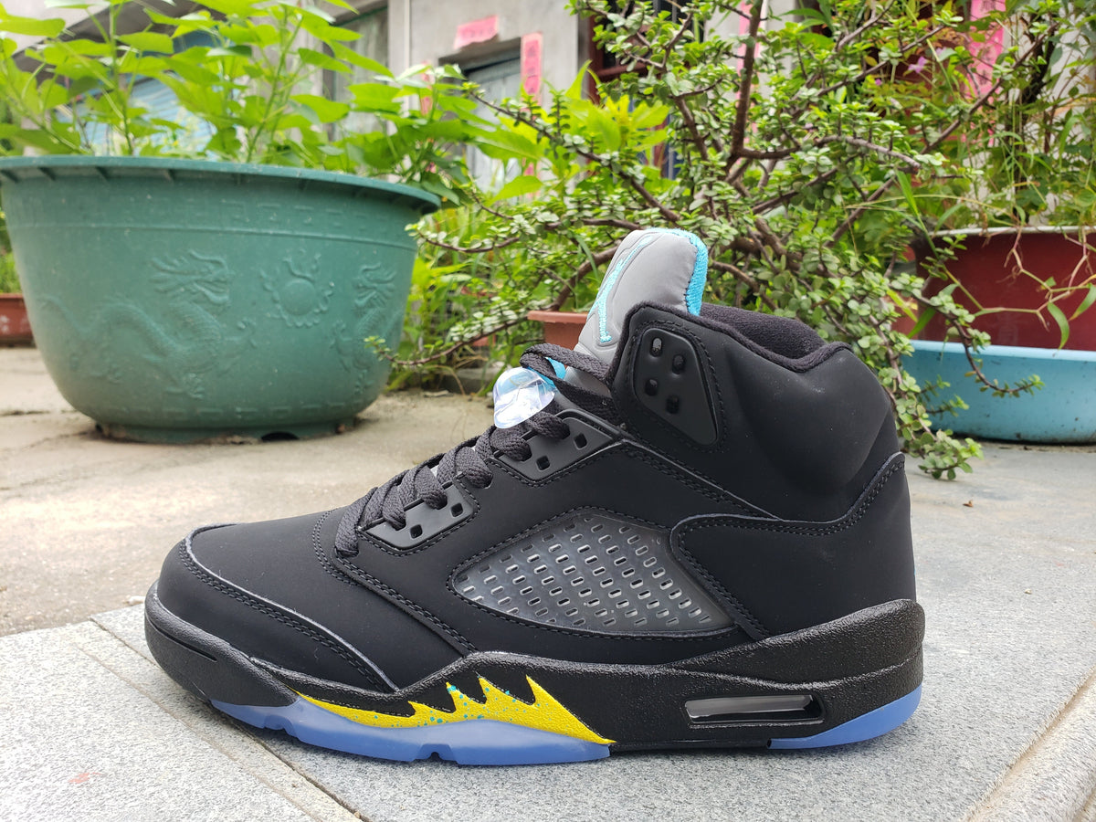 Jordan Air Jordan 5 Black and Yellow High-Top Sneakers