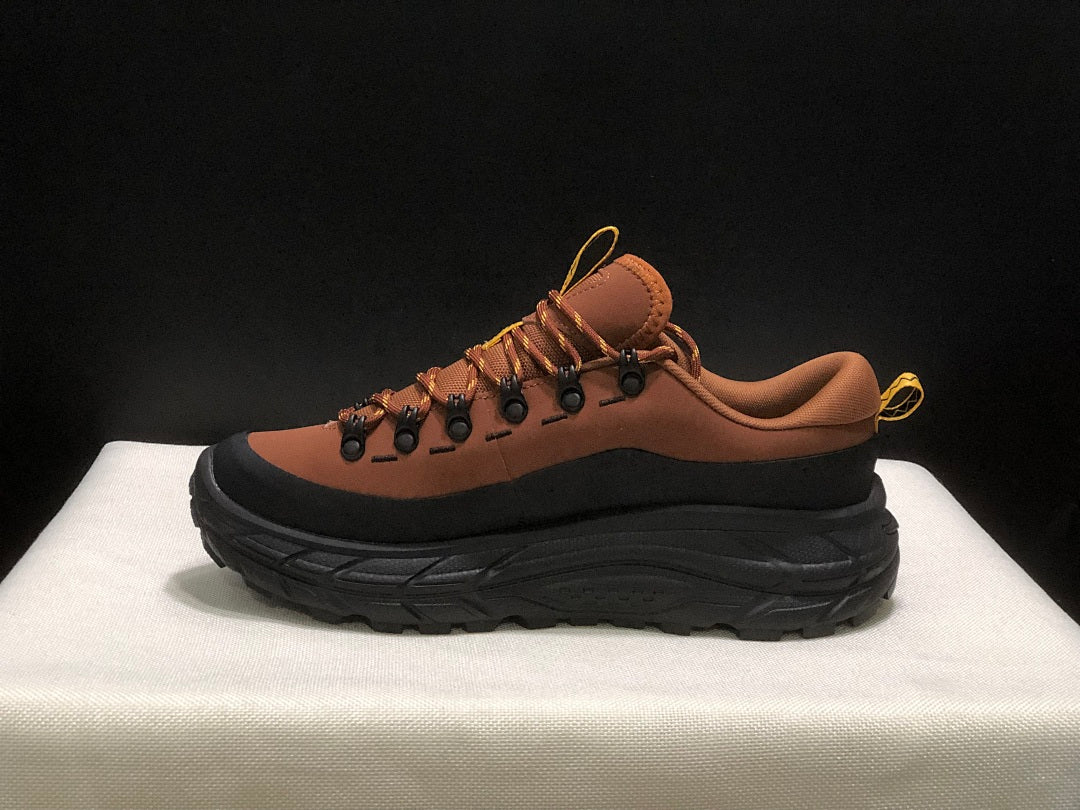 HOKA Tor Summit Hiking Shoes in Brown and Black