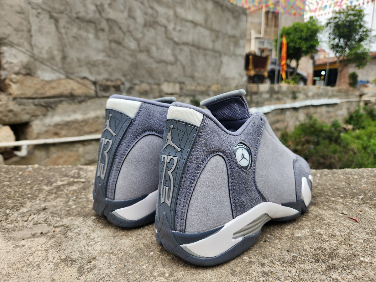 Jordan 14 Gray and White Basketball Sneakers