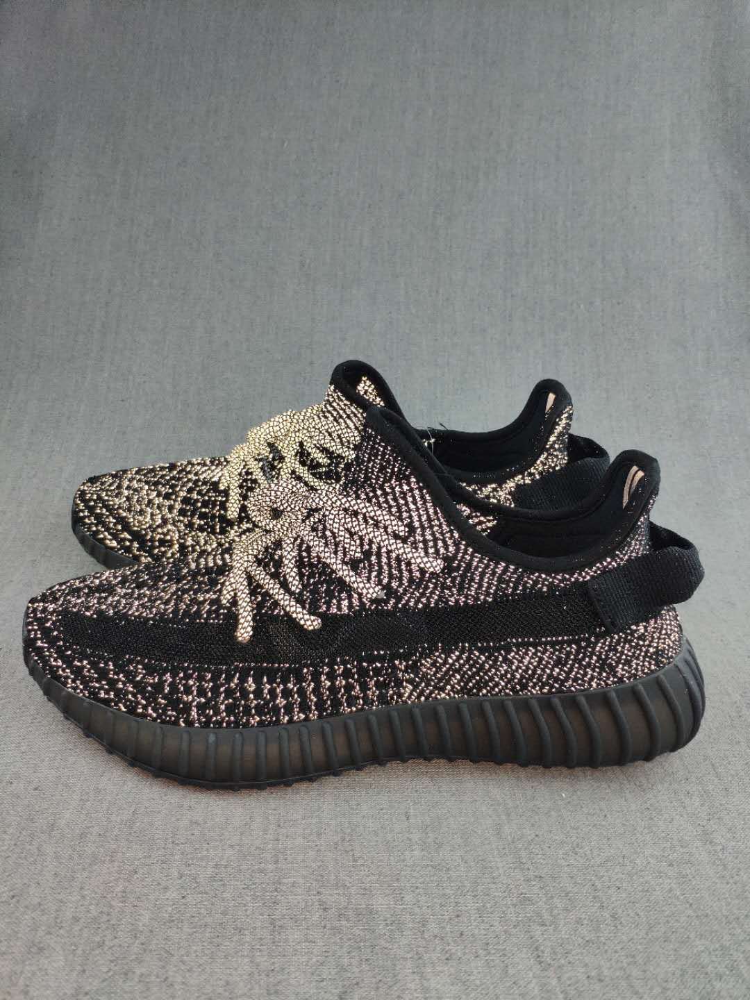 Yeezy 350 V2 Knit Sneakers in Black and Cream