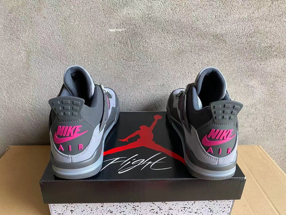 Air Jordan 4 Gray and Pink Sneakers