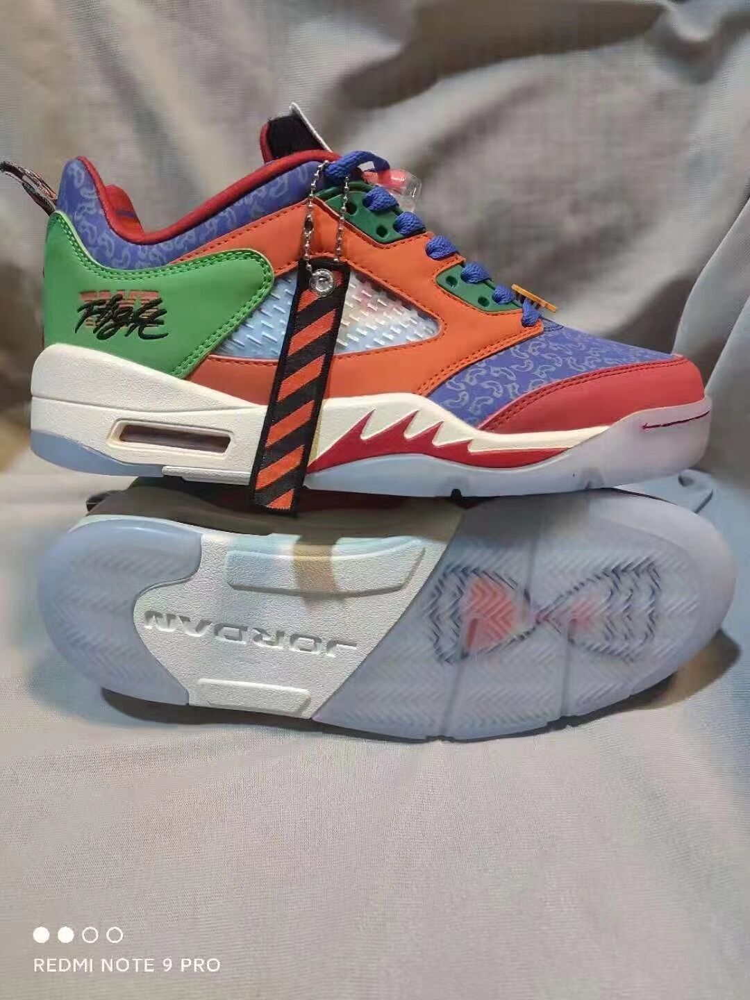 Jordan 5 Freestyle Sneakers in Blue, Orange and Green