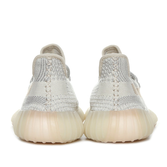 Yeezy 350 V2 Knit Sneakers in Light Gray and Cream