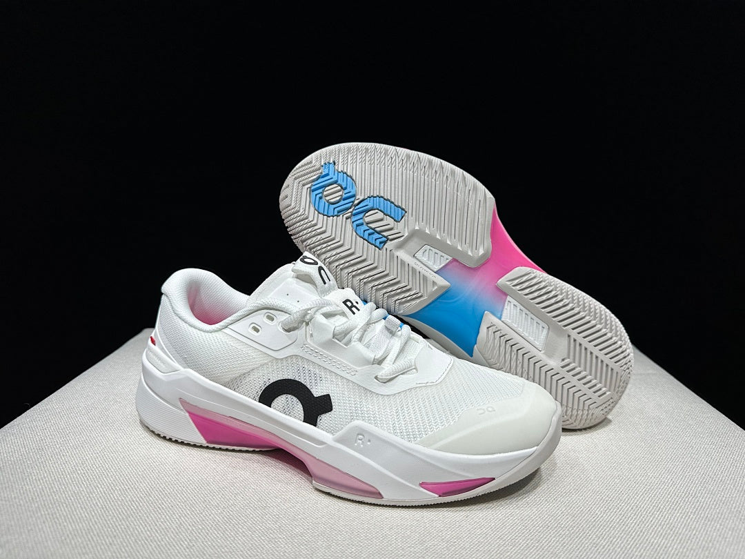 On The Roger Pro Fire Clay White Court Sneakers