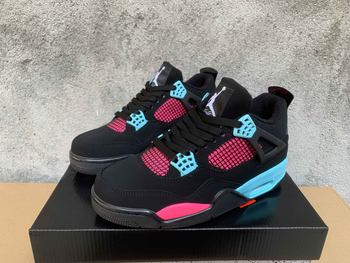 Jordan 4 Retro Sneakers Black, Pink and Blue