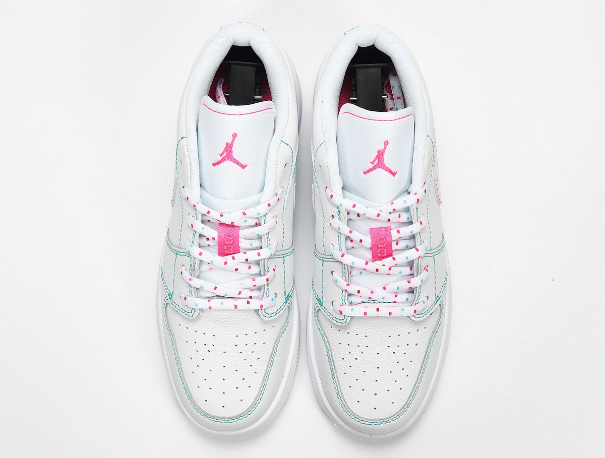 Jordan 1 Low White Pink Sneakers Style 554723-101