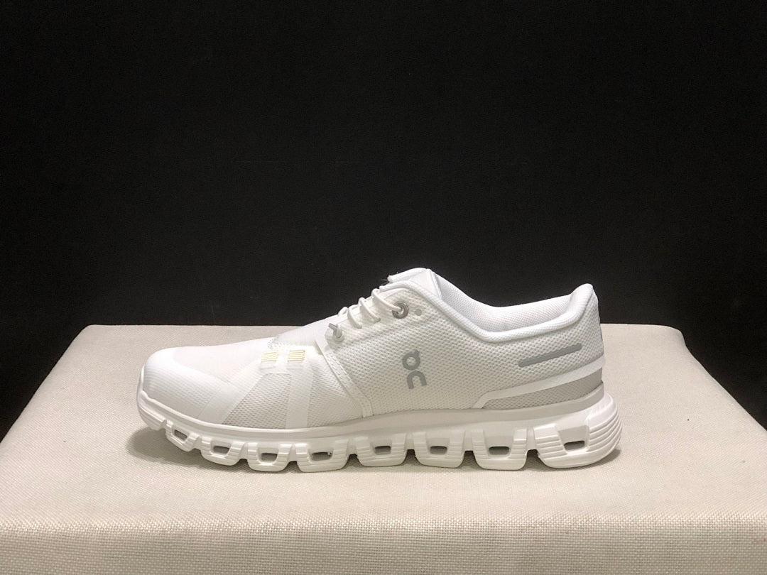 On Cloud 6 White Running Sneakers