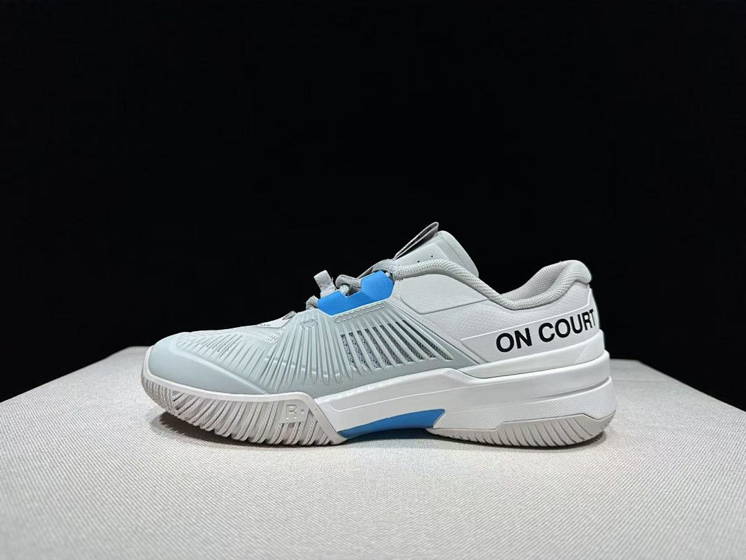 On The Roger Pro Fire Clay Grey Blue Tennis Shoes