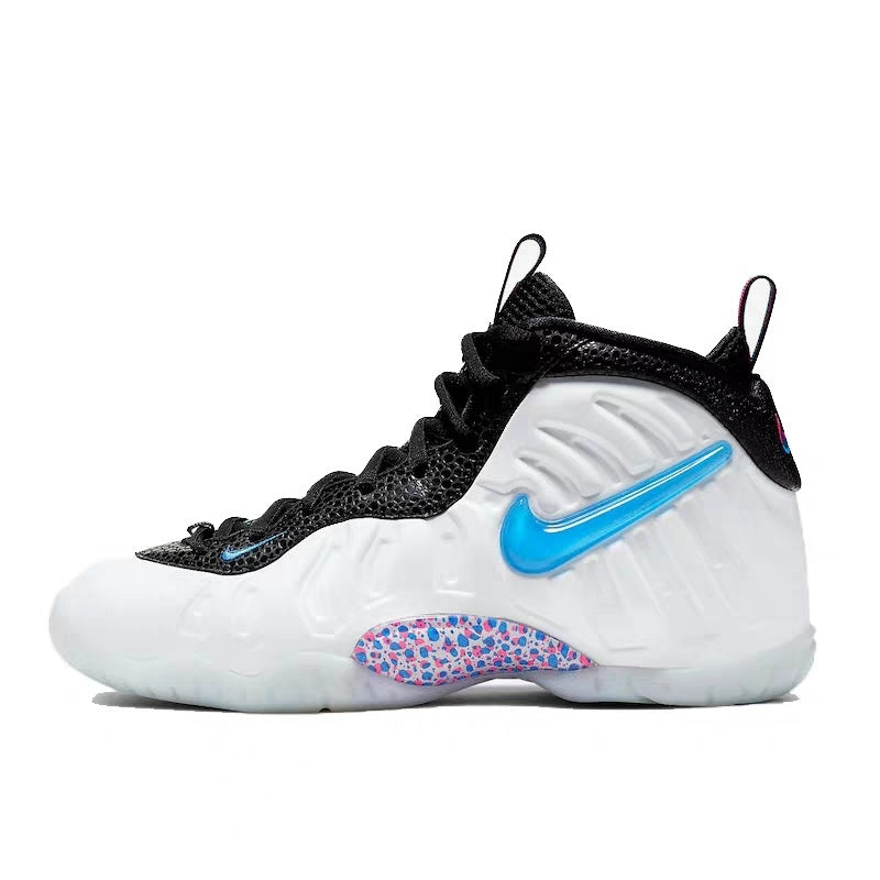 Nike Air Foamposite One White and Blue Basketball Shoes