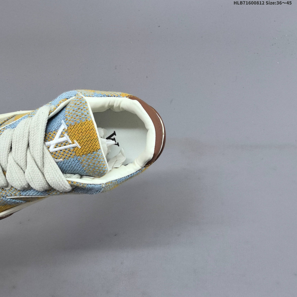 Louis Vuitton Tilted Low Sneakers in Blue and Yellow Check