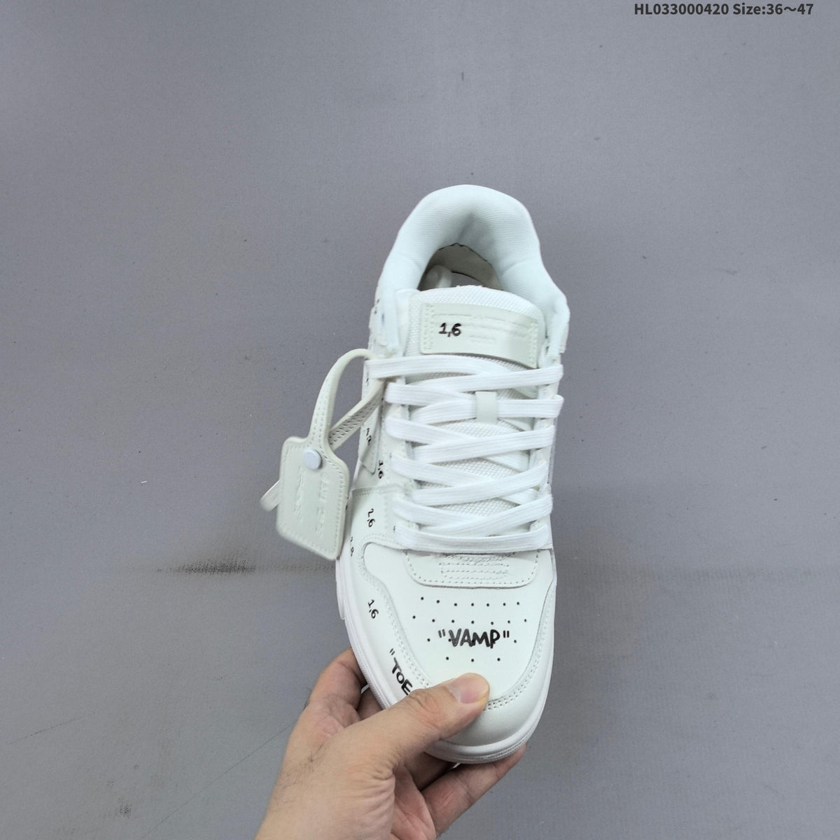 Off-White Low-Top Sneakers in White with Arrows Detail