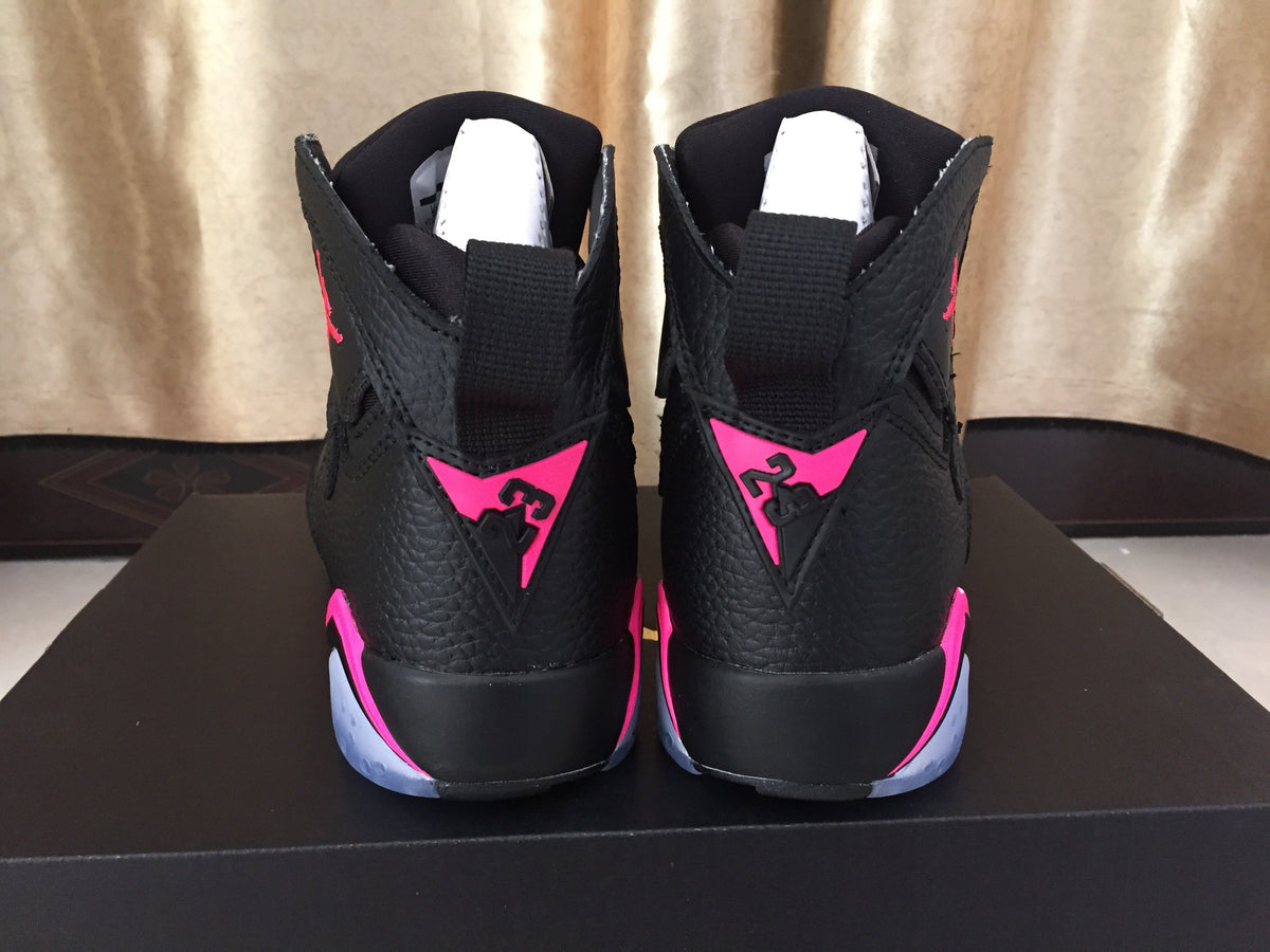 Jordan Air Jordan 7 Black and Pink High-Top Sneakers