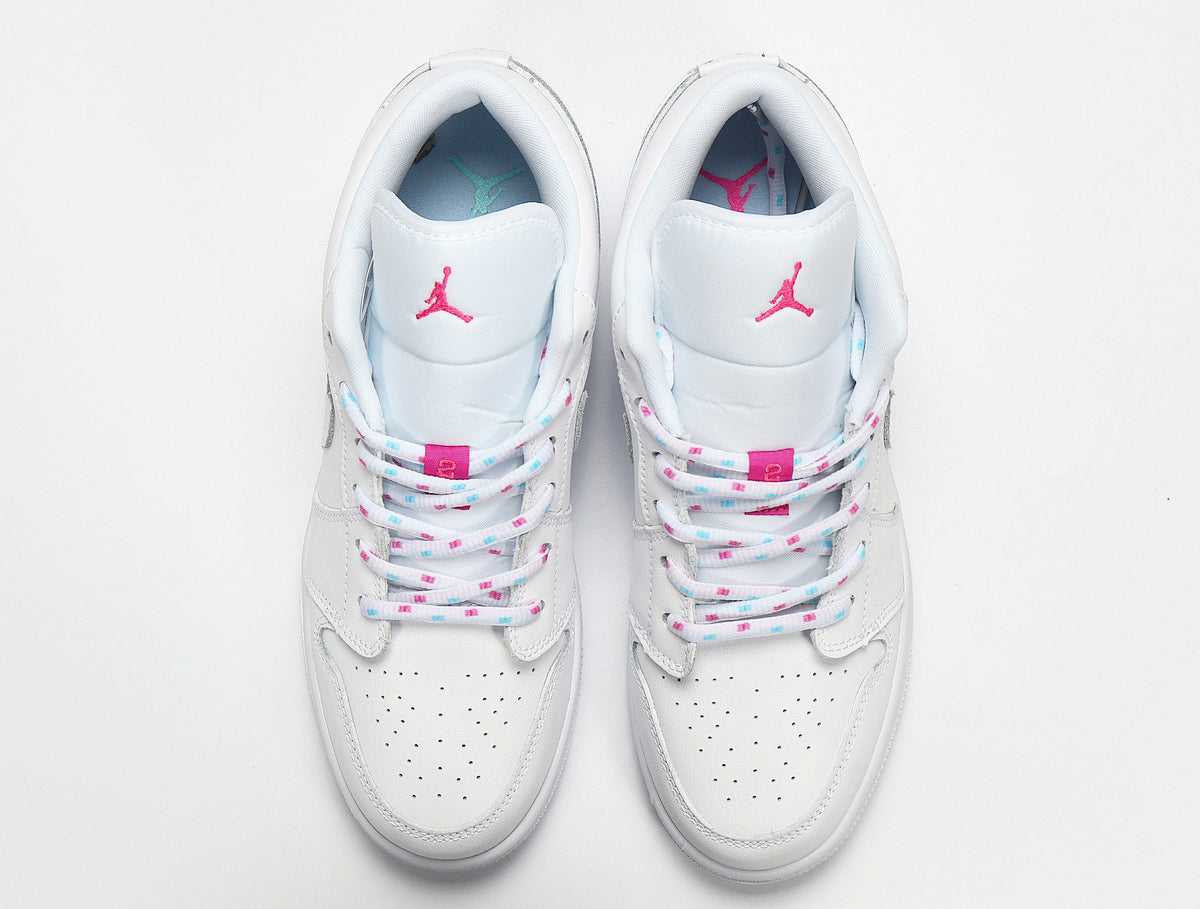 Jordan Air Jordan 1 Low White and Pink Sneakers