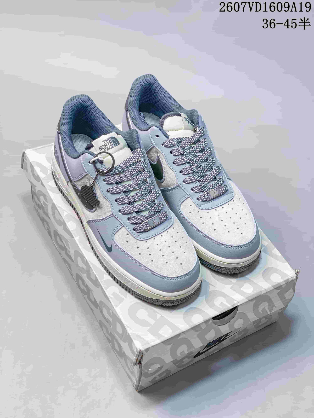 Nike Air Force 1 Low North Face Blue Gray Sneakers