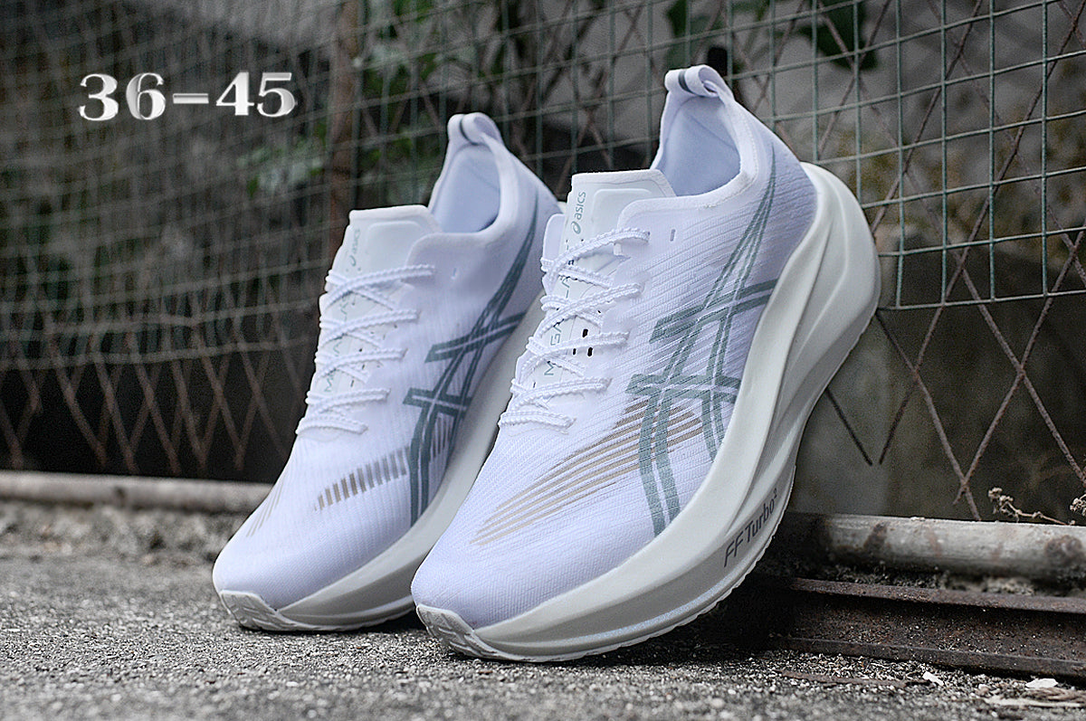 ASICS White and Gray Running Shoes