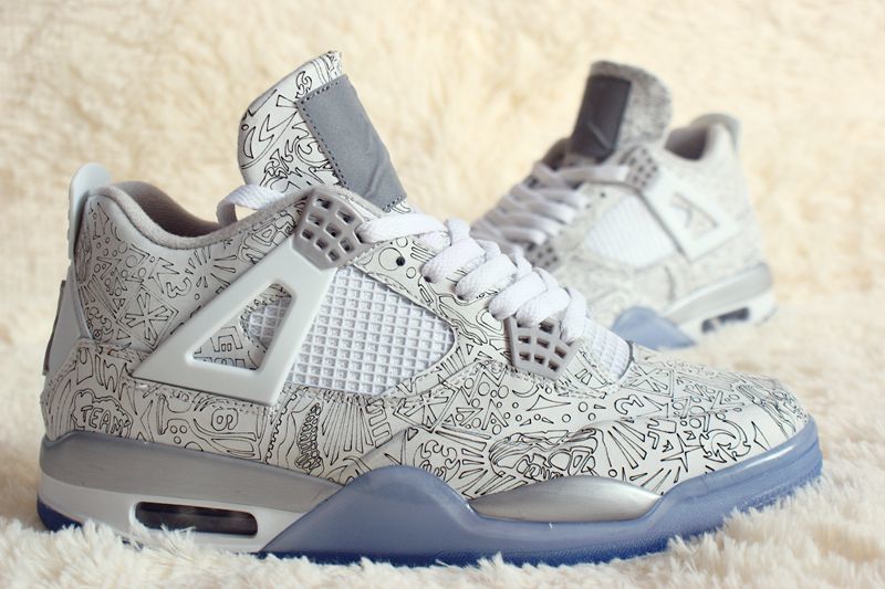 Jordan Air Jordan 4 Laser 5LAB4 White and Blue Sneakers