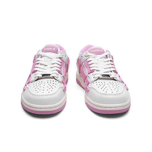 White and Pink Spade A Low-Top Sneakers MFS003-109