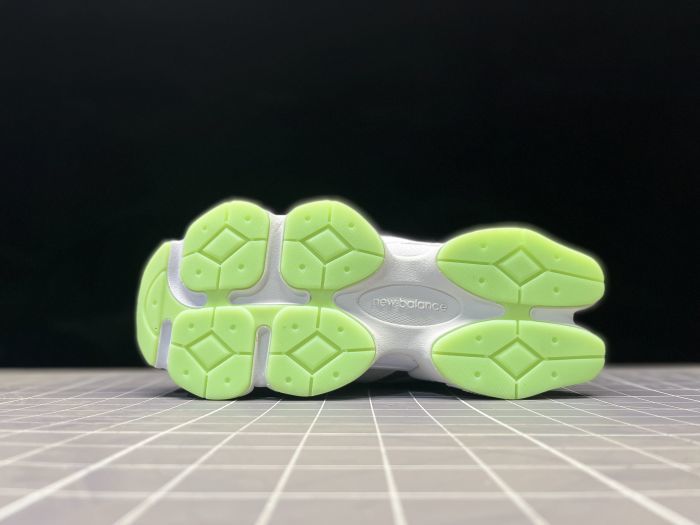 New Balance 9060DGG Grey Sneakers with Lime Accents