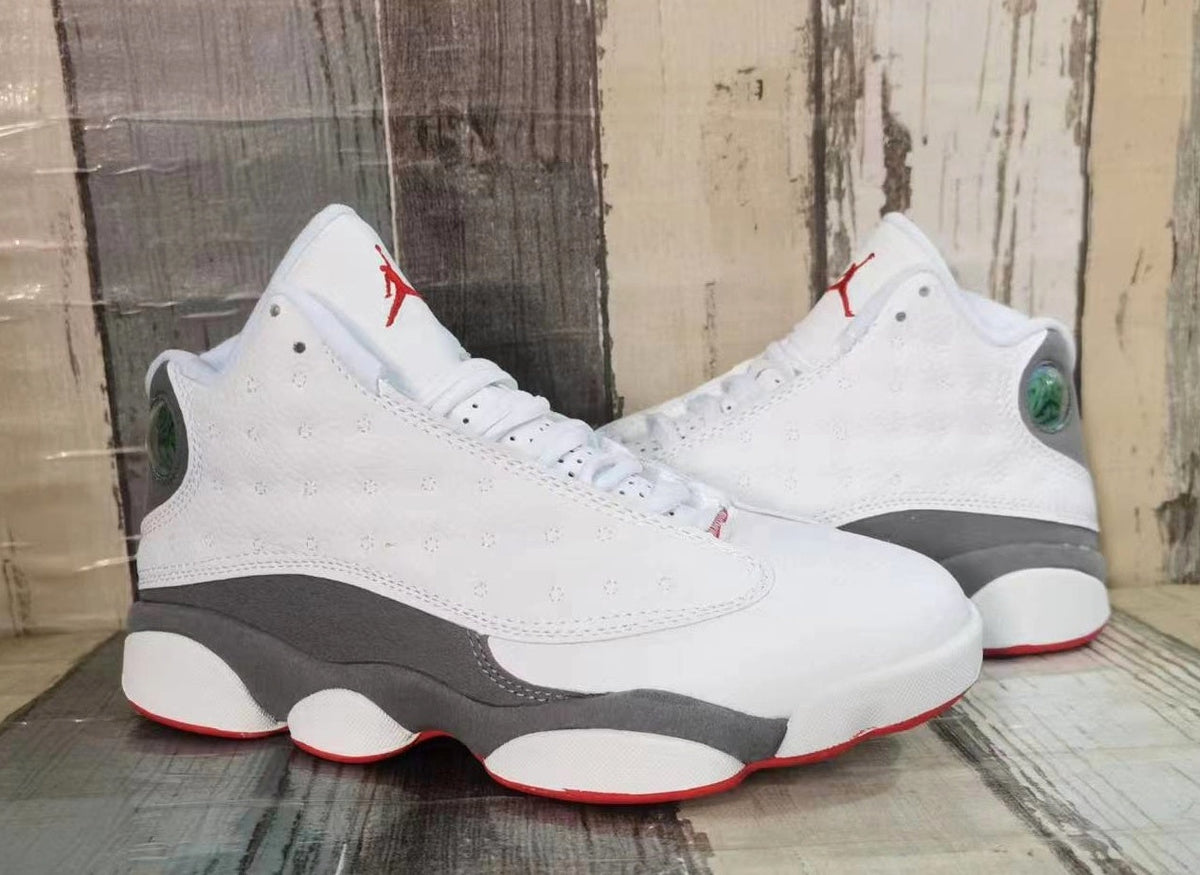 Jordan 13 White, Red & Grey Men's Sneakers
