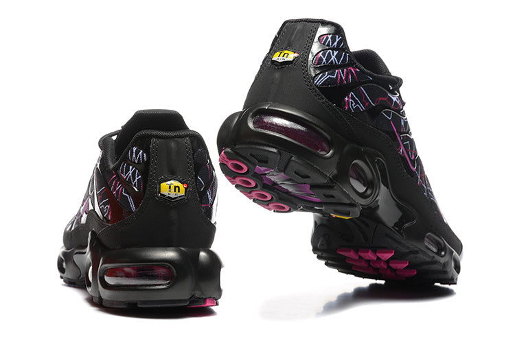 Nike Air Max Plus Black and Pink Graphic Sneakers