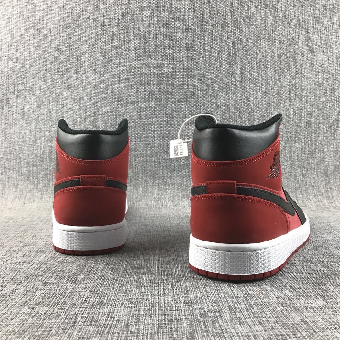 Air Jordan 1 Mid Sneakers in Red, Black and White
