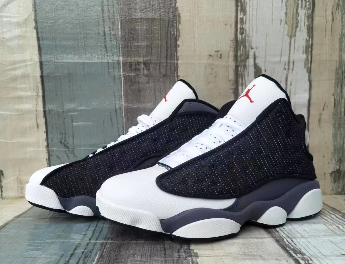 Jordan 13 White, Black and Grey Sneakers