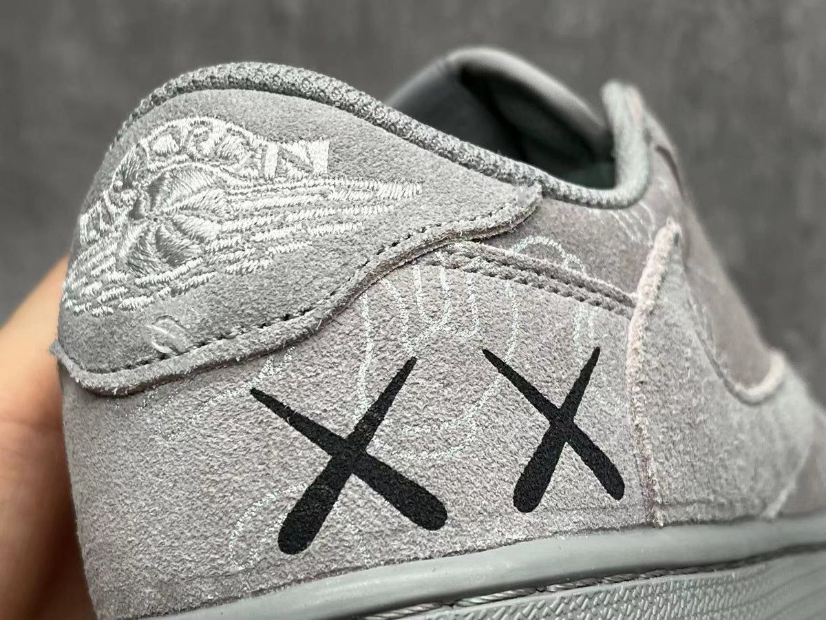 Jordan 1 Low Cool Grey Sneakers with Mint Green Sole