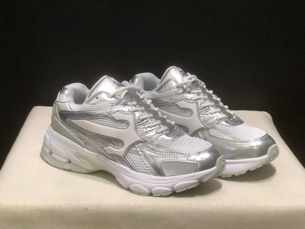 TAP Retro Chunky Sneakers in White and Silver