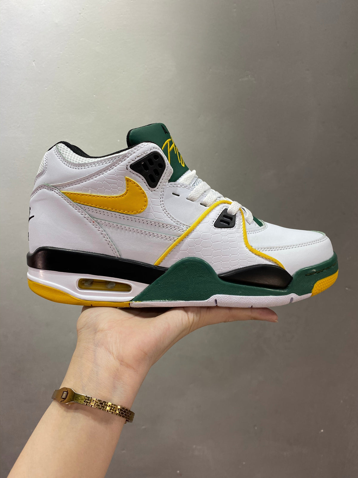 Nike Air Flight 89 Seattle White Green Yellow Sneakers