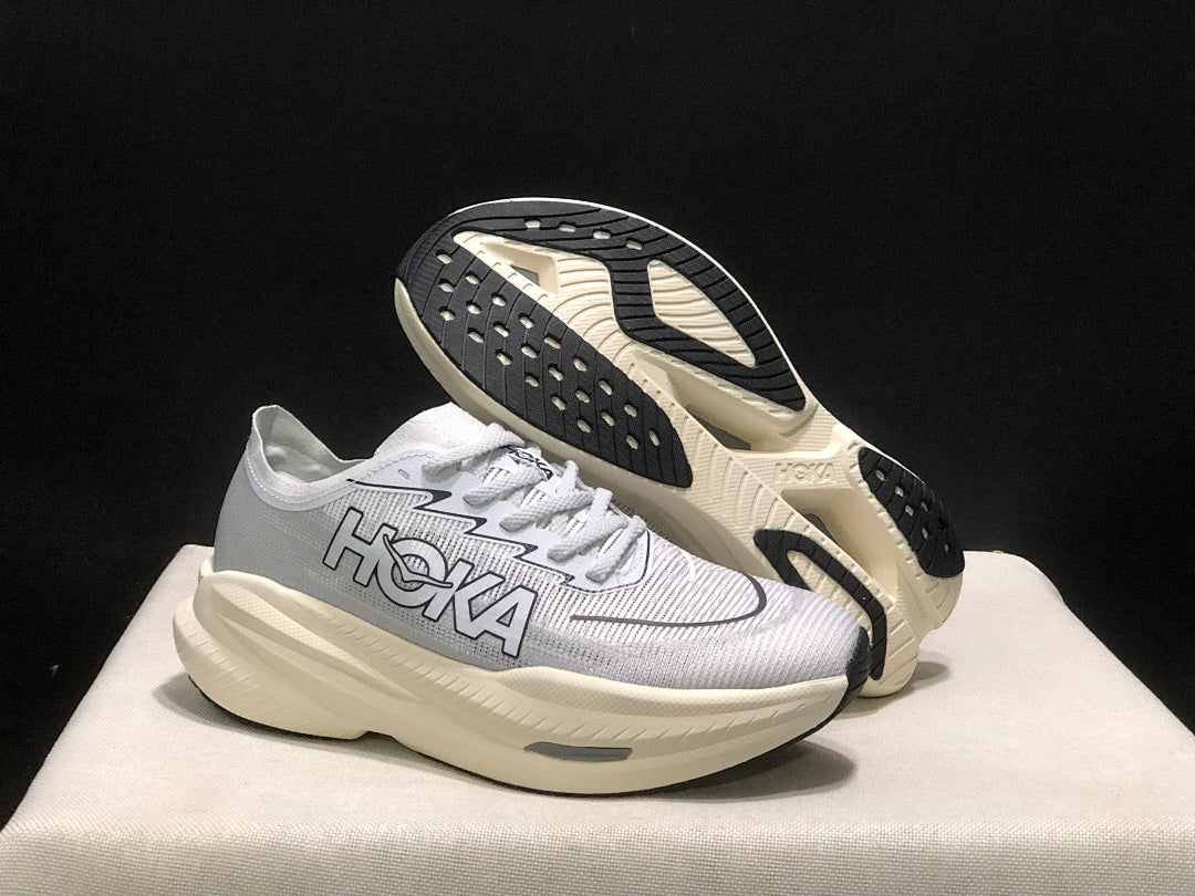 HOKA Mach X 2 Running Shoes in White and Gray