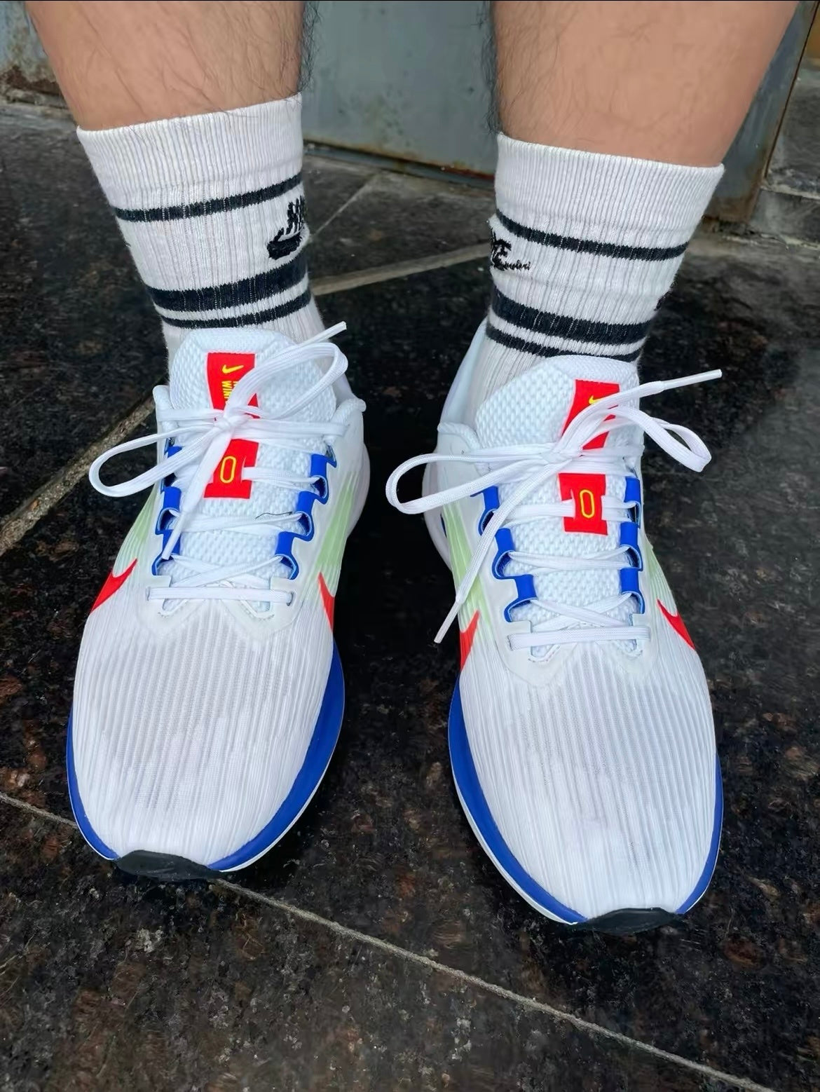 Nike Air Winflo 9 Running Shoes DX3355-100 White Red Blue