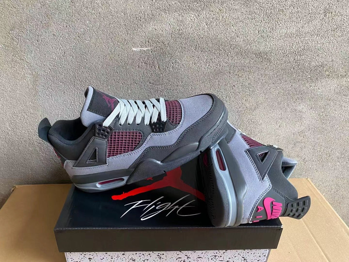 Air Jordan 4 Gray and Pink Sneakers