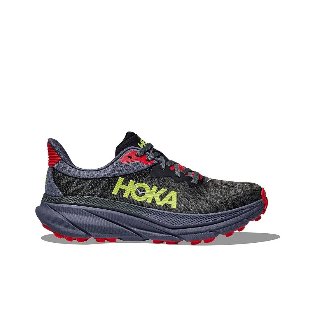 HOKA Challenger 7 Trail Running Shoes – Black, Red & Gray