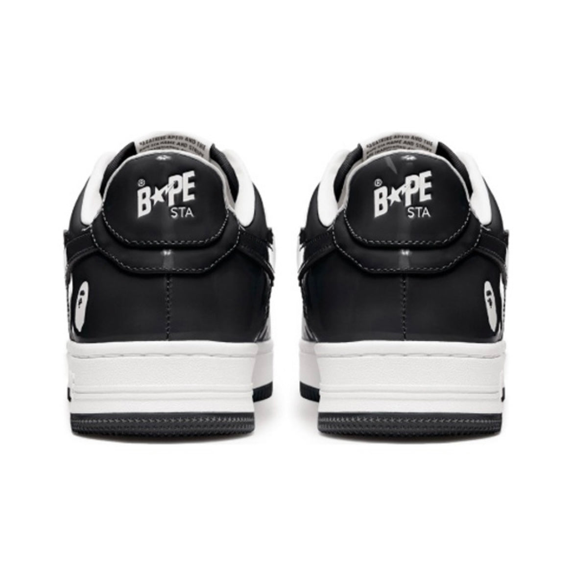 BAPE STA Low Black and White Sneakers 1H70-191-001