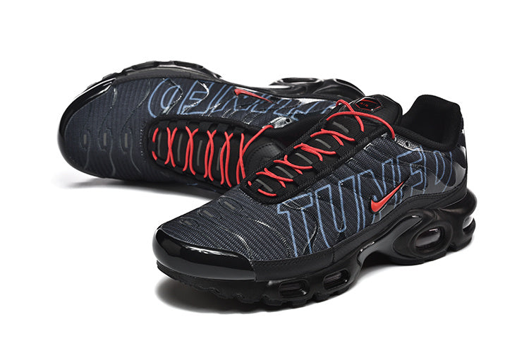 Nike Air Max Plus Black Graphic Sneakers Red Accents