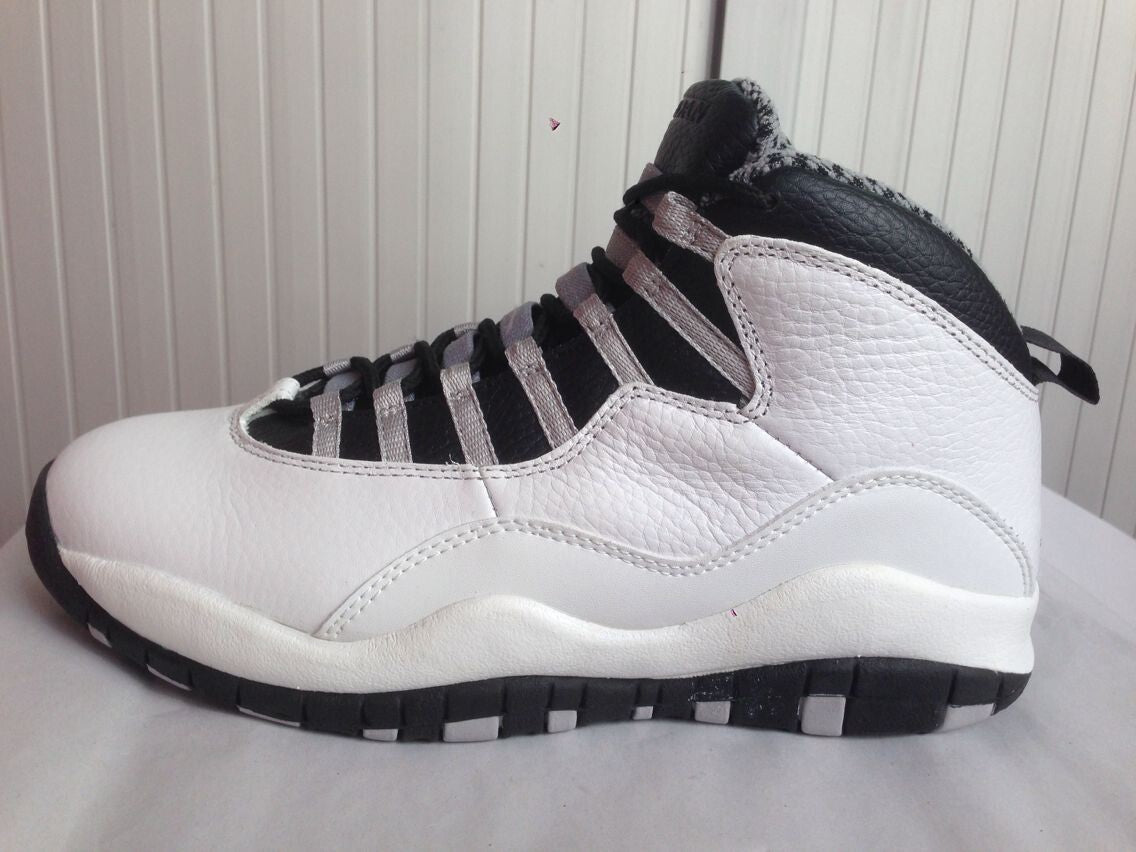 Air Jordan 10 High-Top Sneakers in White and Black
