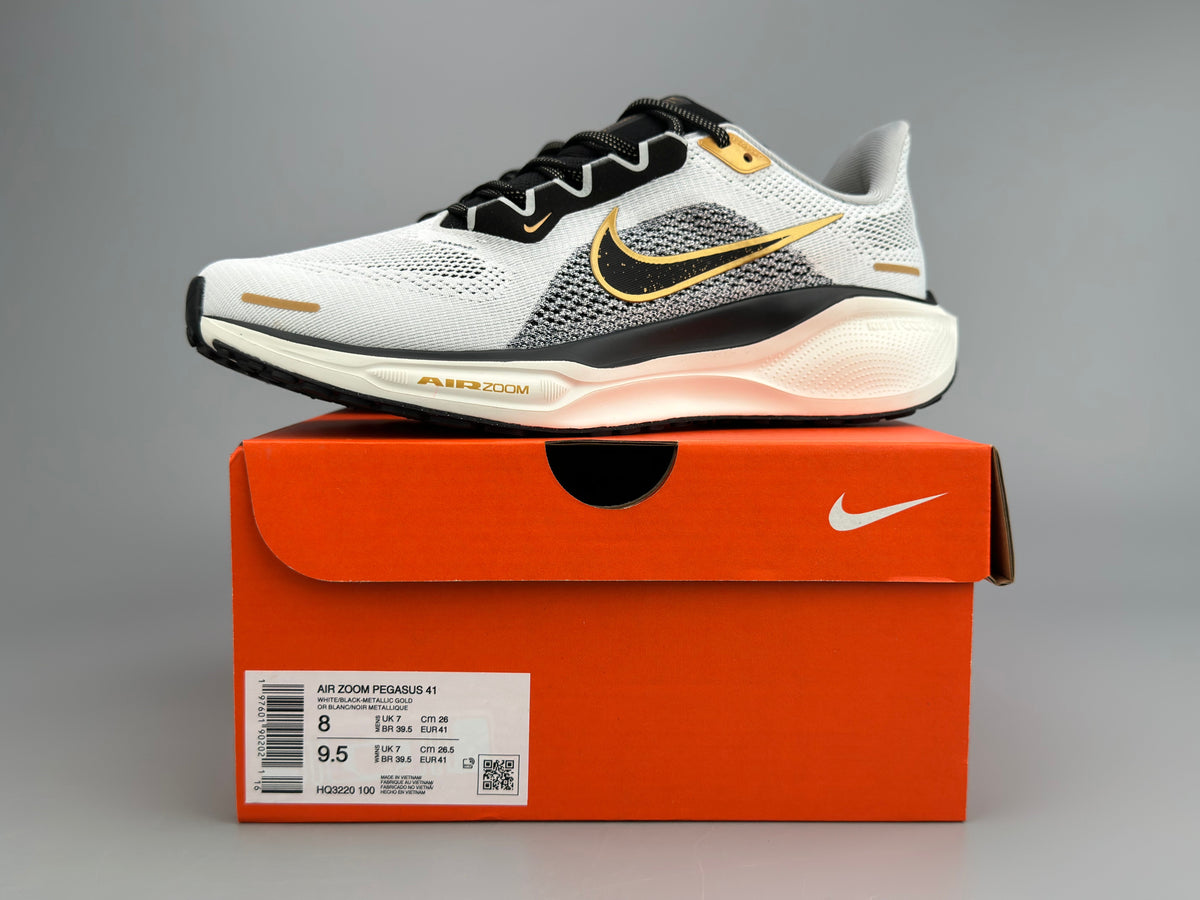 Nike Air Zoom Pegasus 41 White Black Metallic Gold HQ3220-100